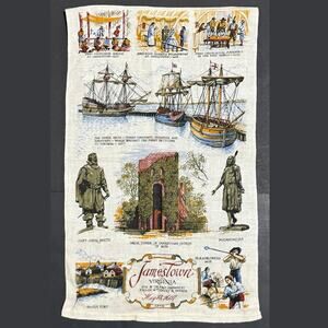 Jamestown Virginia Souvenir Tea Towel 17x28 Colonial Settlement American History
